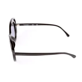 71572A Acetate Round Sunglasses Black