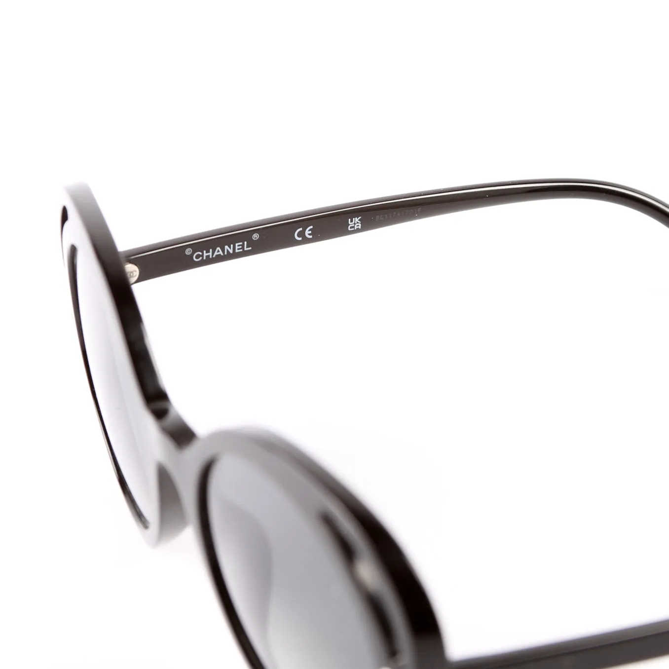 71572A Acetate Round Sunglasses Black