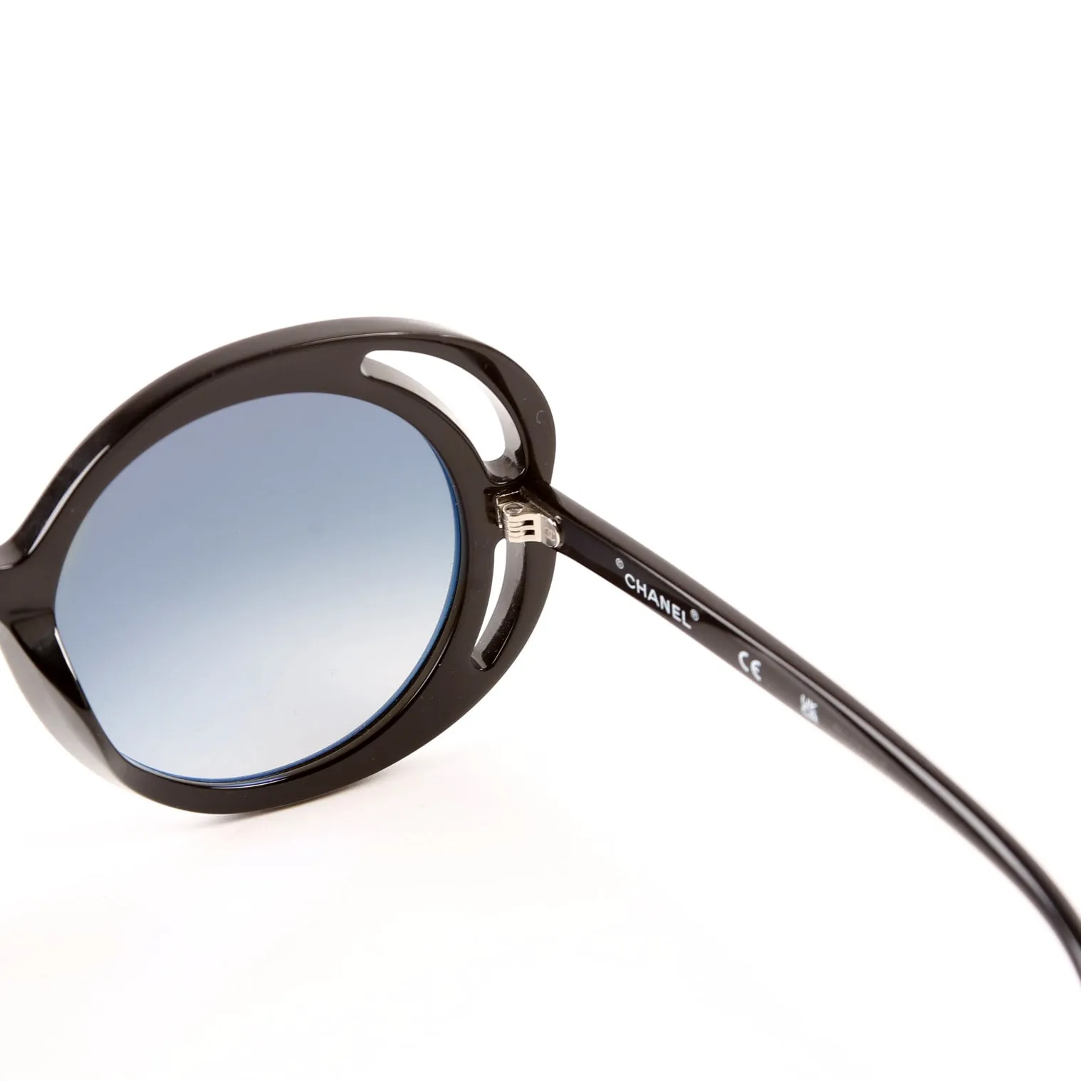 71572A Acetate Round Sunglasses Black
