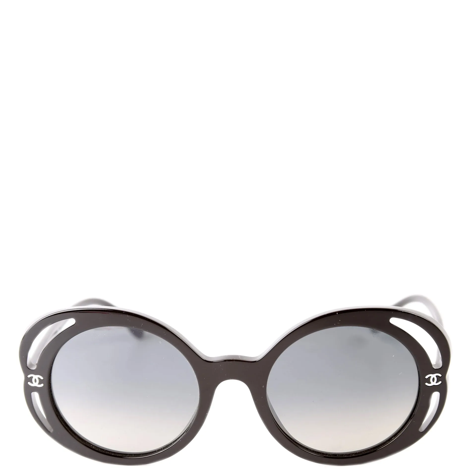 71572A Acetate Round Sunglasses Black