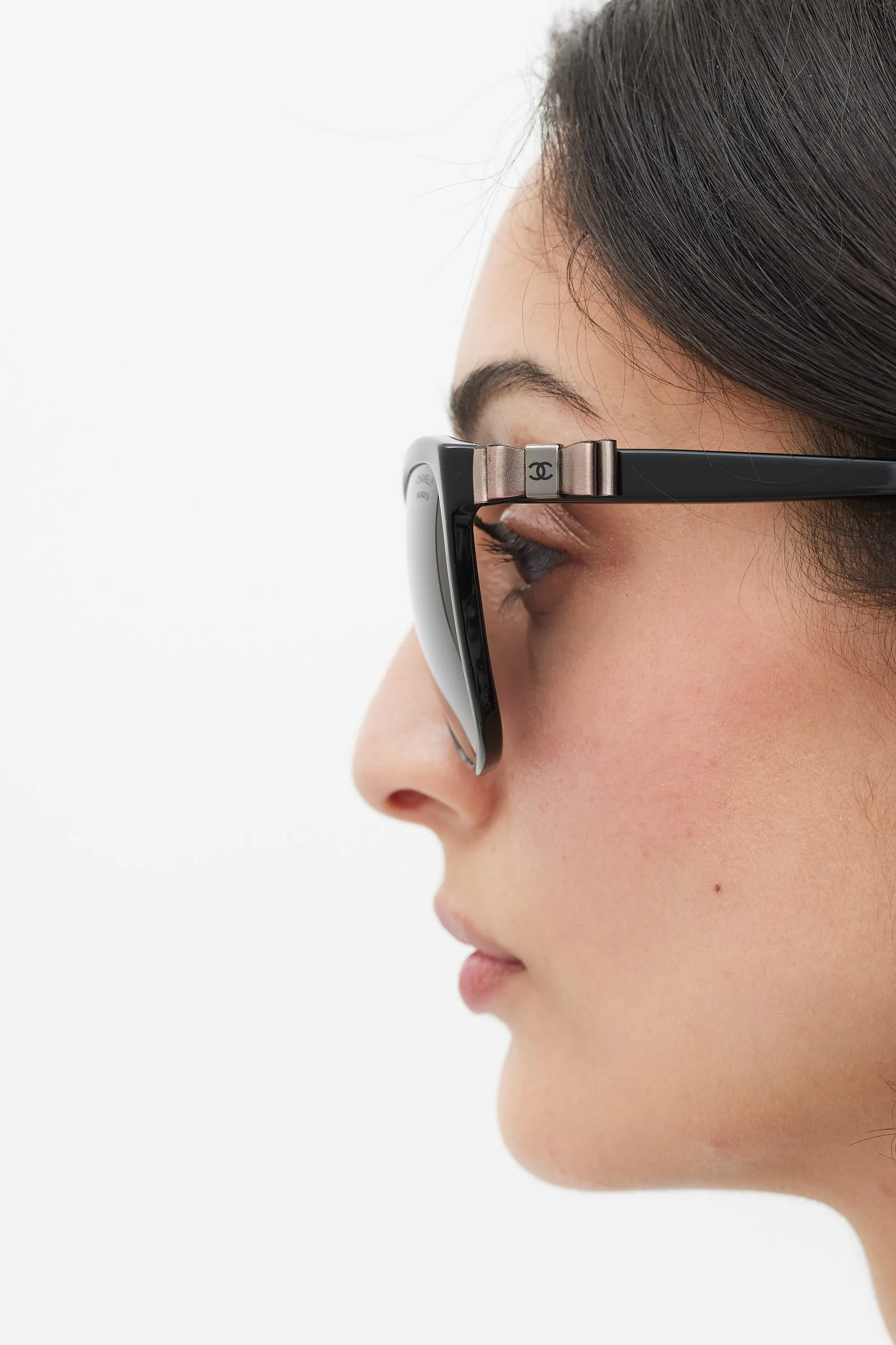 Black Oversized 5281Q CC Bow Sunglasses