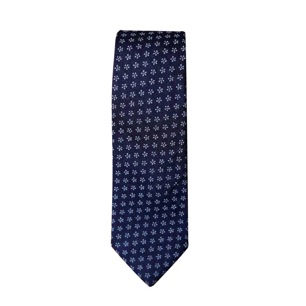 Blade   Blue - Elbert Navy Floral Print Tie