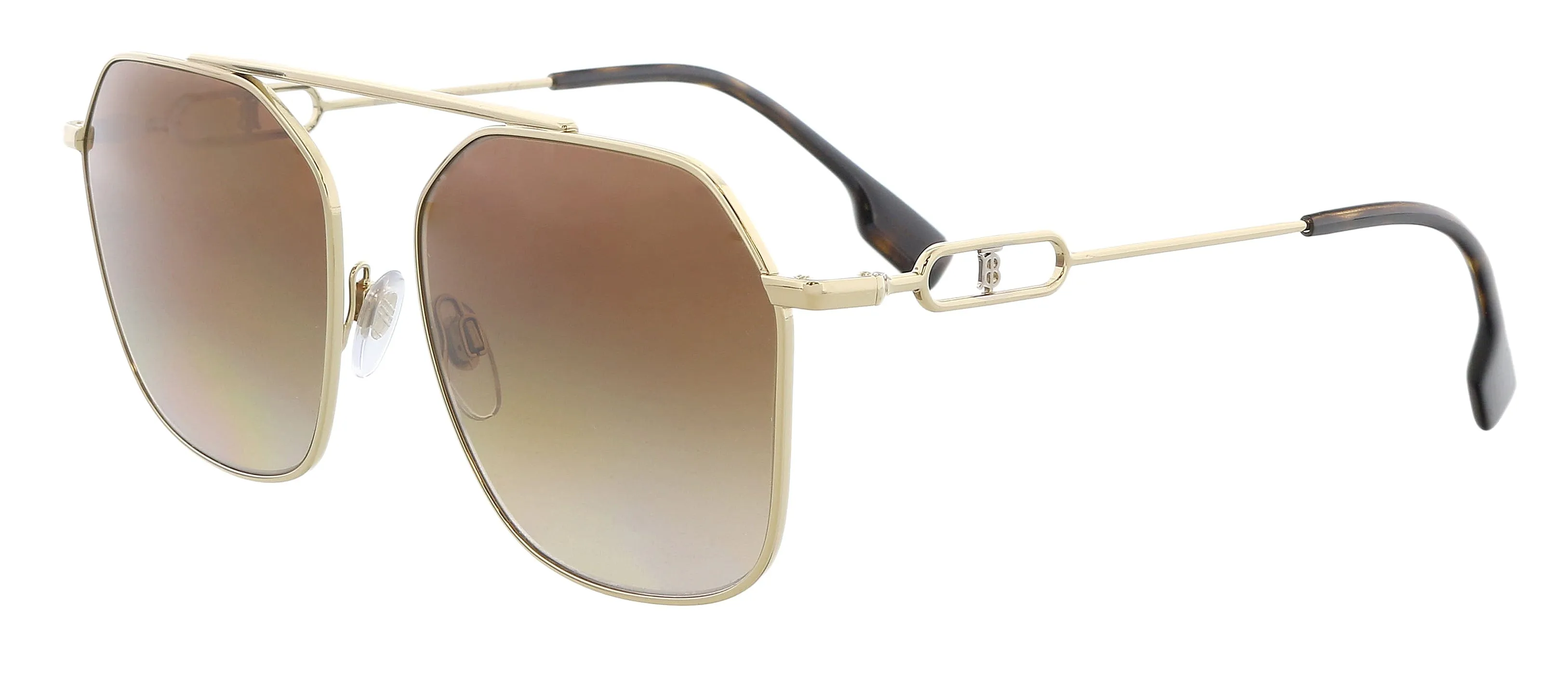 Burberry 0BE3124 110913 Full Rim Gold Aviator Sunglasses