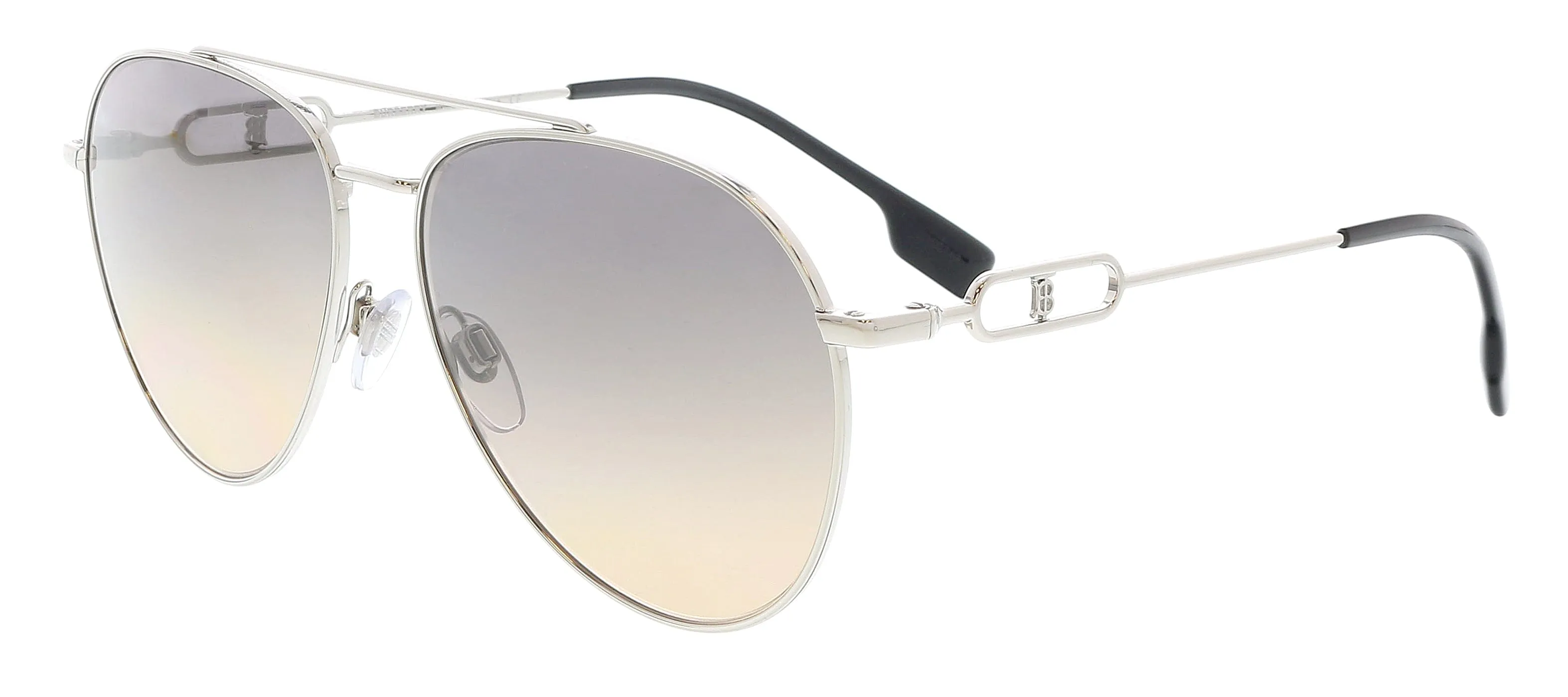 Burberry 0BE3128 1005G958 Full Rim Silver Aviator Sunglasses