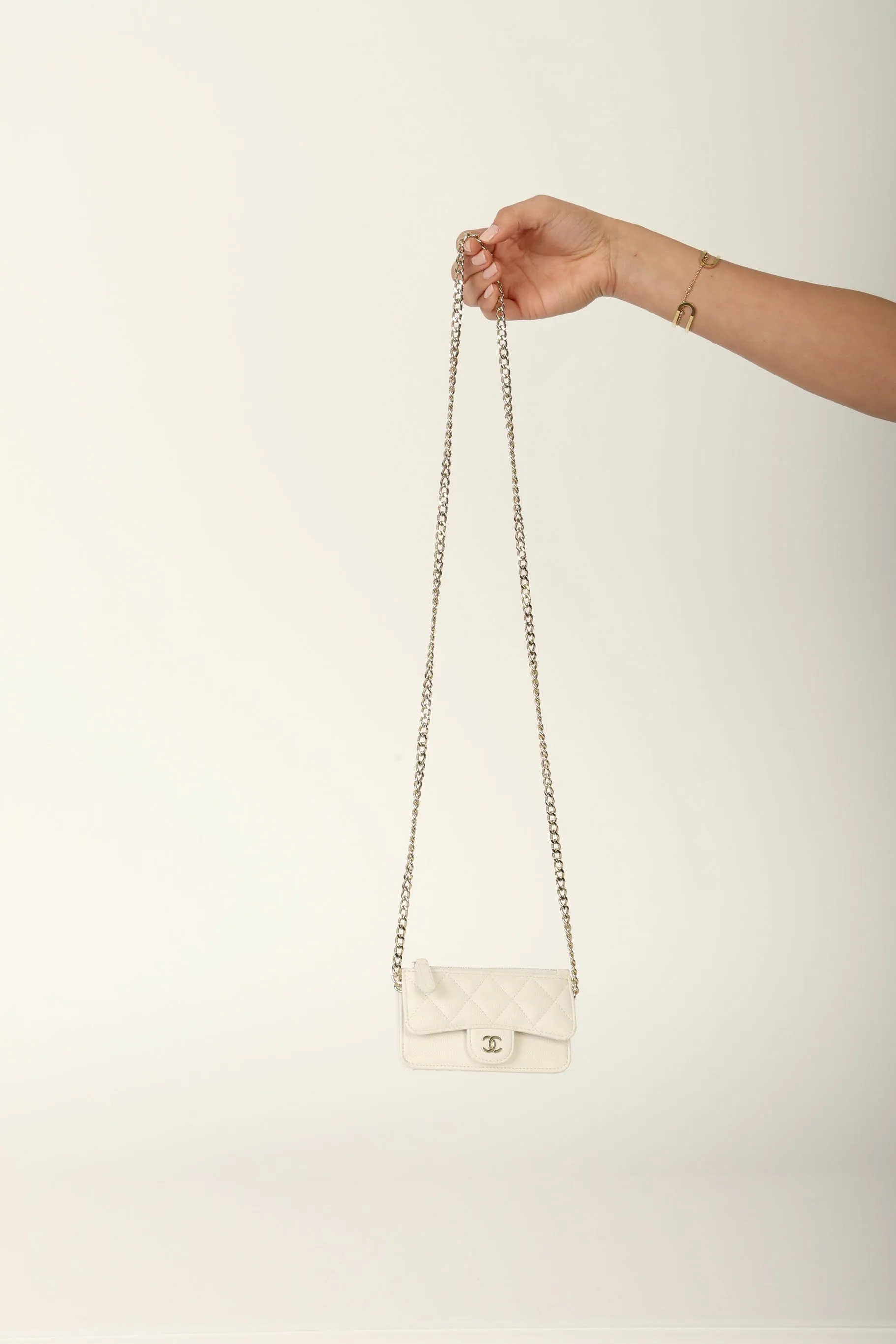 Chanel 2023 Caviar Cardholder w/ Chain