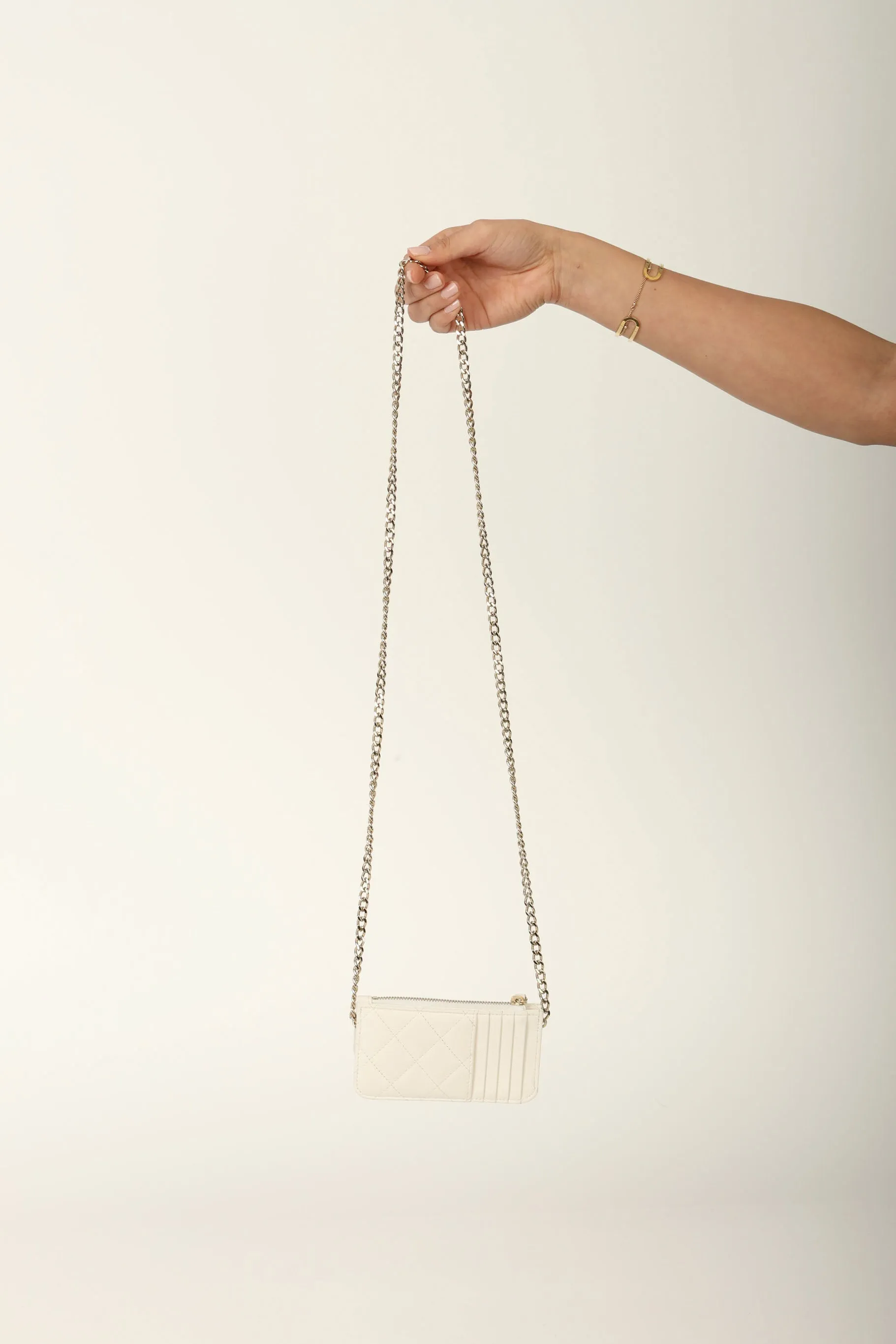 Chanel 2023 Caviar Cardholder w/ Chain