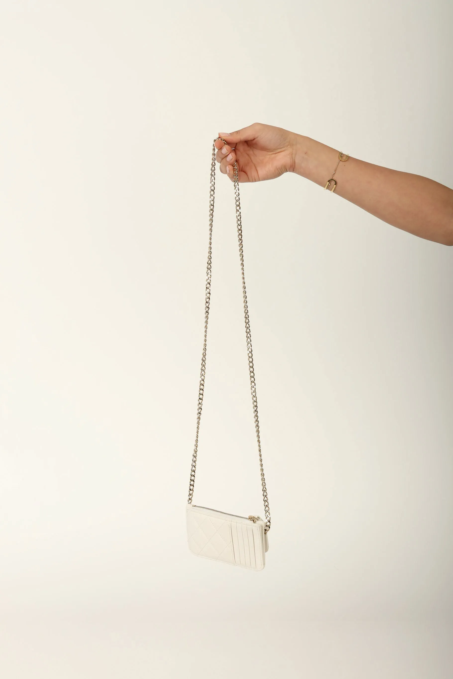 Chanel 2023 Caviar Cardholder w/ Chain