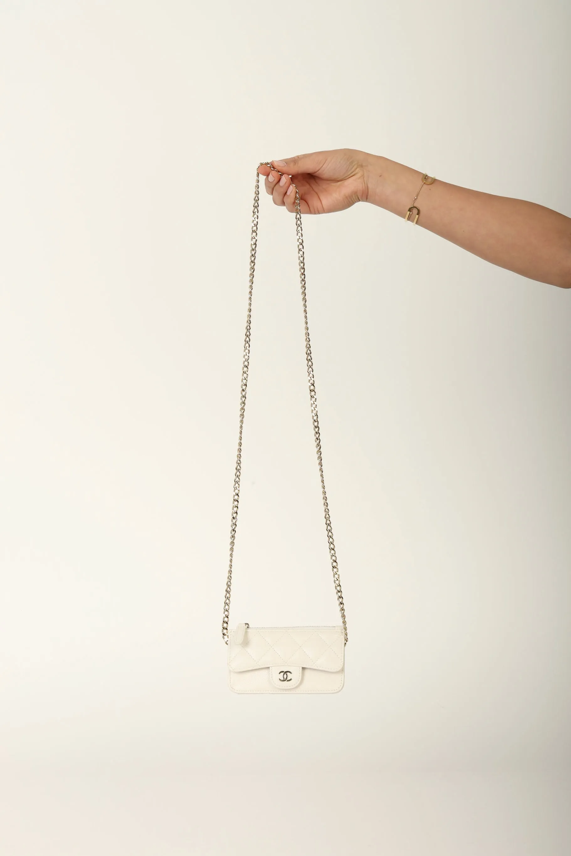 Chanel 2023 Caviar Cardholder w/ Chain