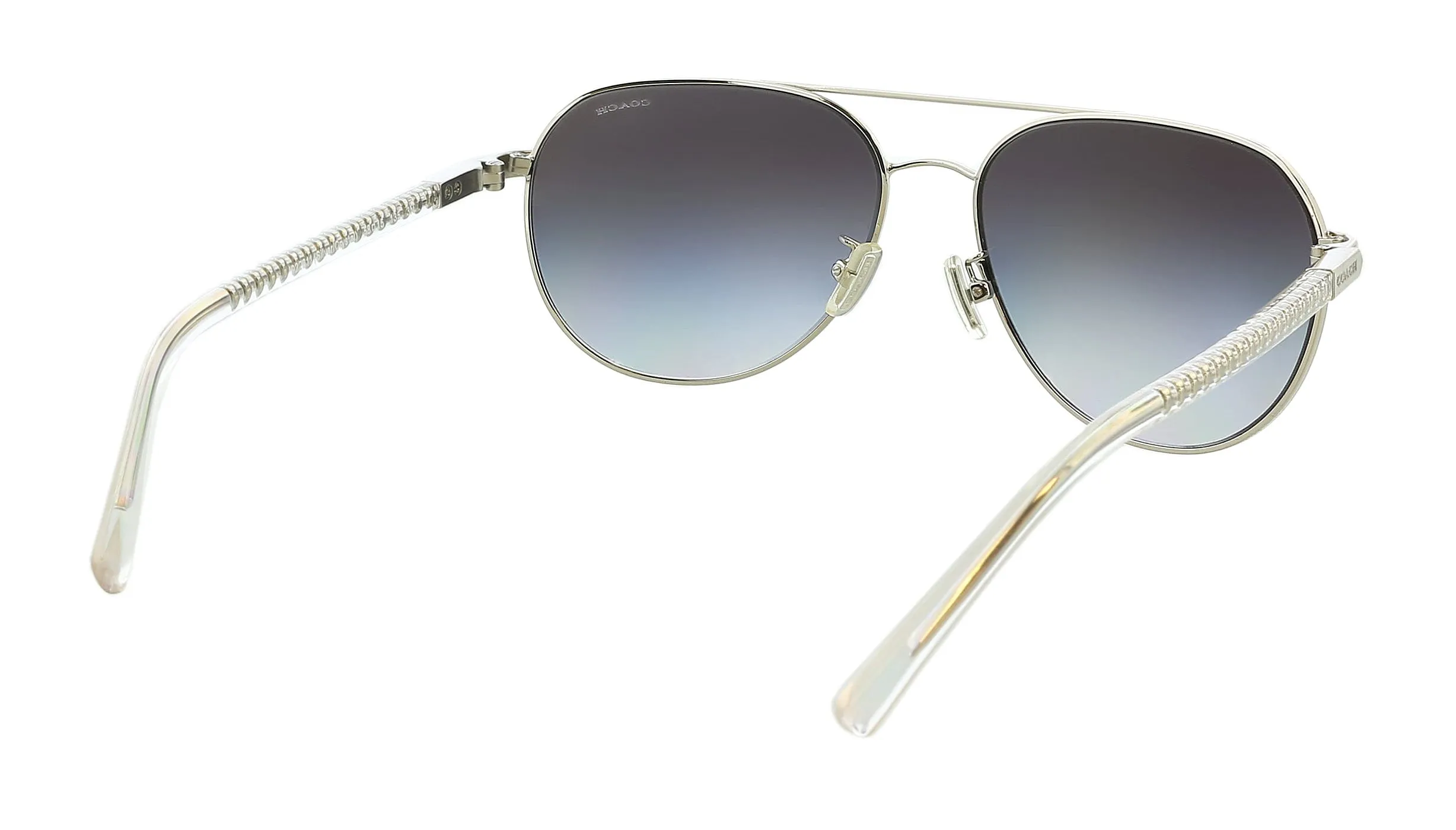 Coach 0HC7053 922611 Silver/Crystal Aviator Sunglasses