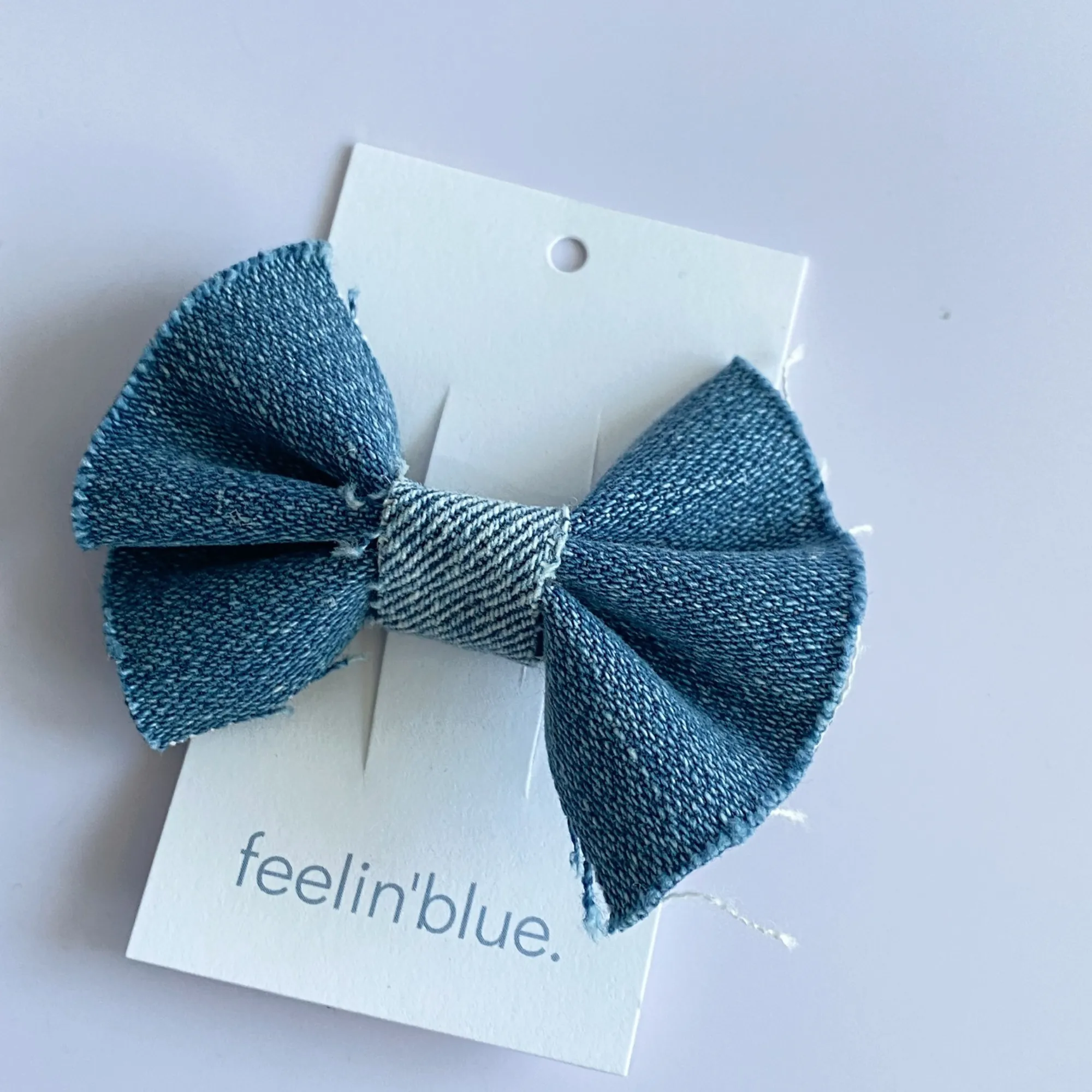 Denim Bow Hair Clips