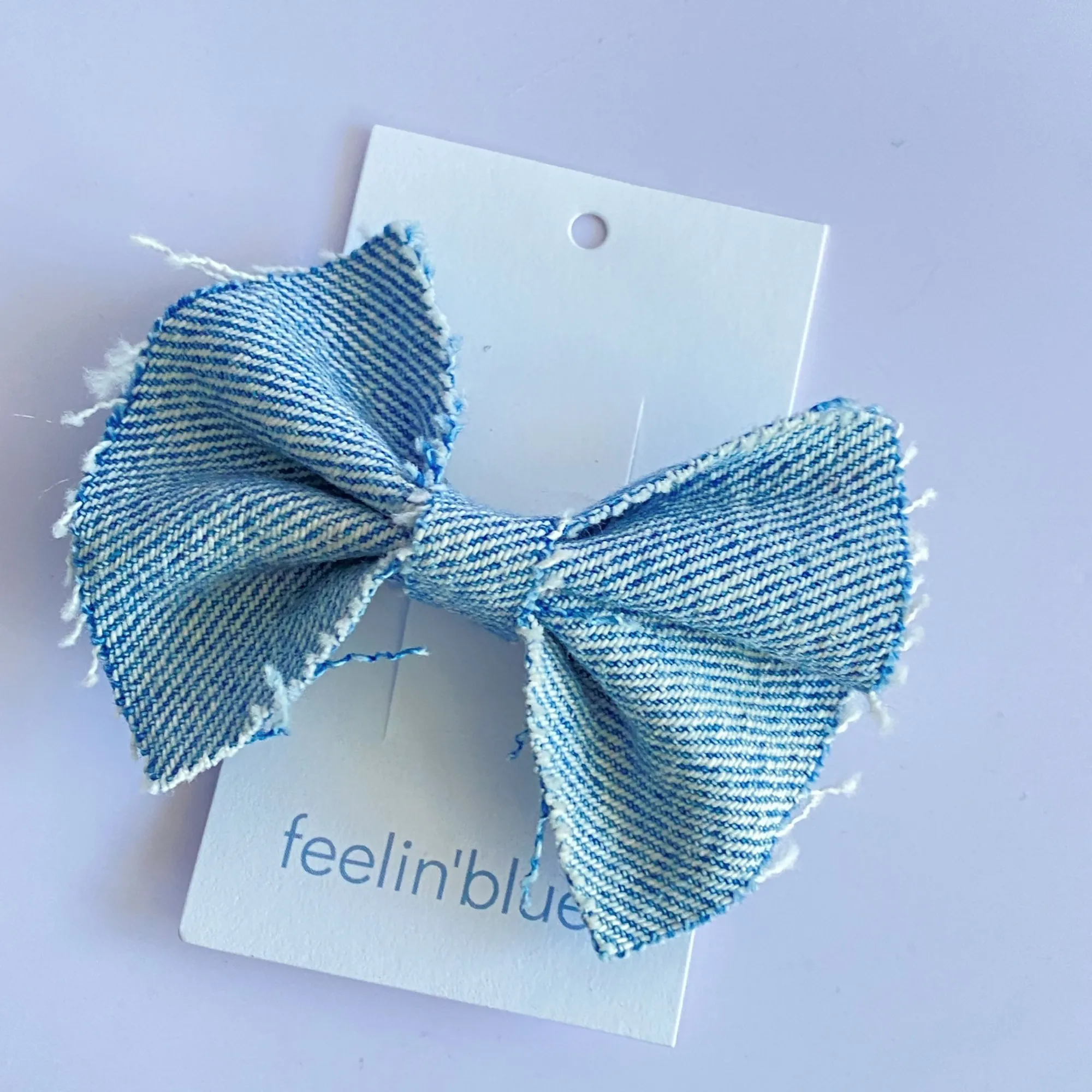 Denim Bow Hair Clips