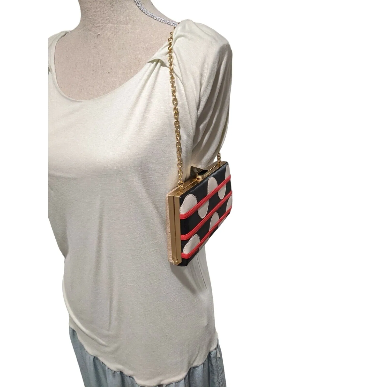 DVF eel & python double-sided two-way clutch w mod print