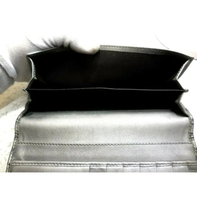 Gucci Microguccissima Silver Leather Xl Continental Wallet