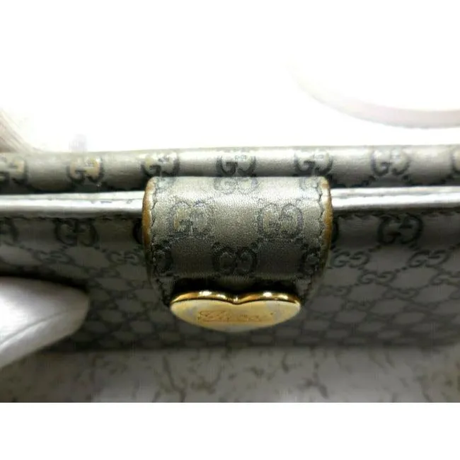 Gucci Microguccissima Silver Leather Xl Continental Wallet
