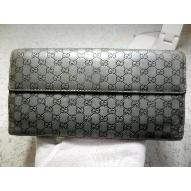 Gucci Microguccissima Silver Leather Xl Continental Wallet