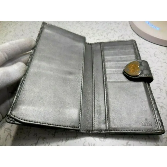 Gucci Microguccissima Silver Leather Xl Continental Wallet