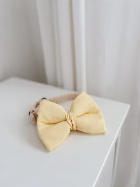 Halipup Yellow Swiss Dot-Bow Ties