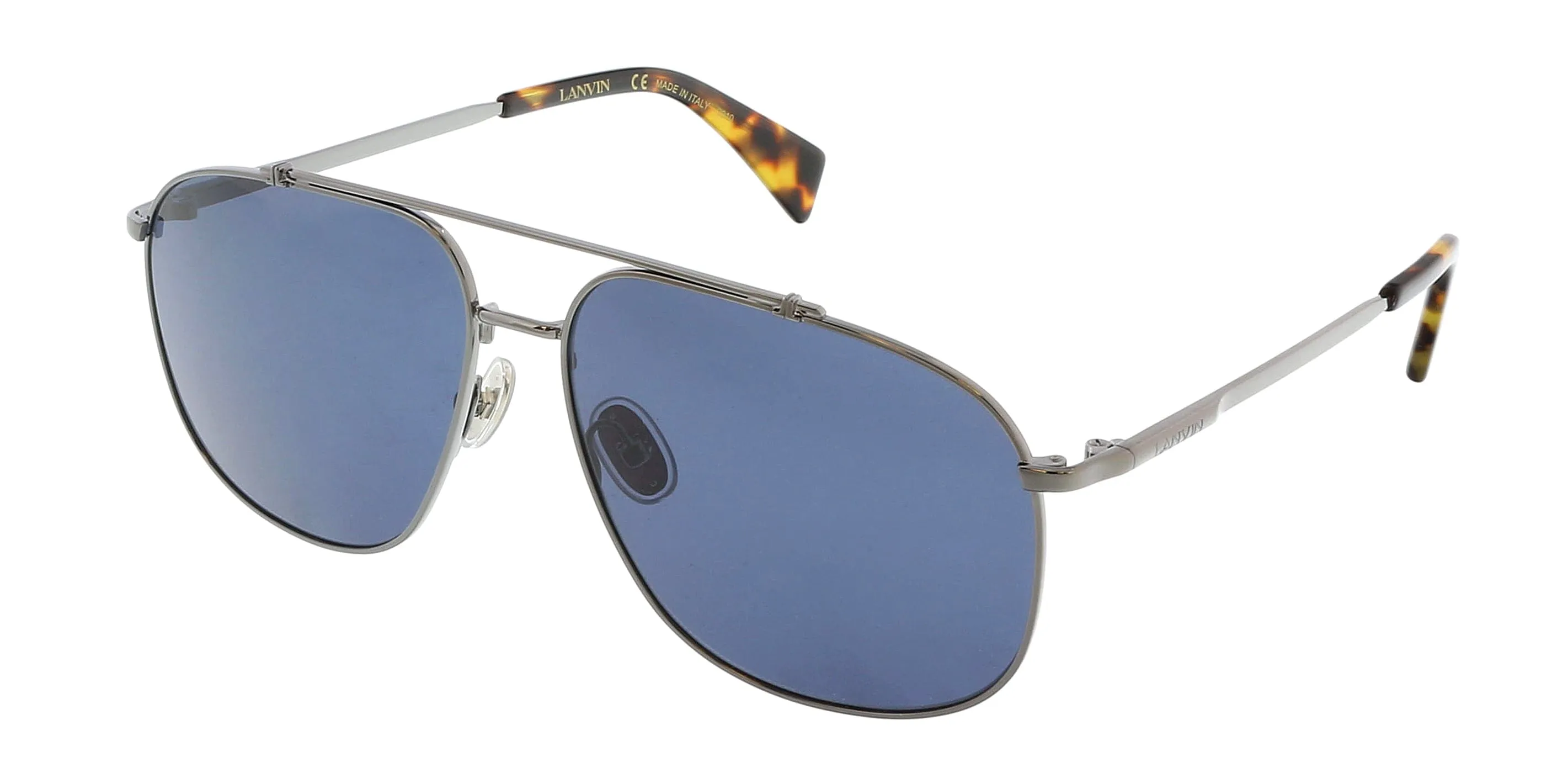 Lanvin LNV110S 050 Full Rim Dark Ruthenium/Blue Aviator  Sunglasses