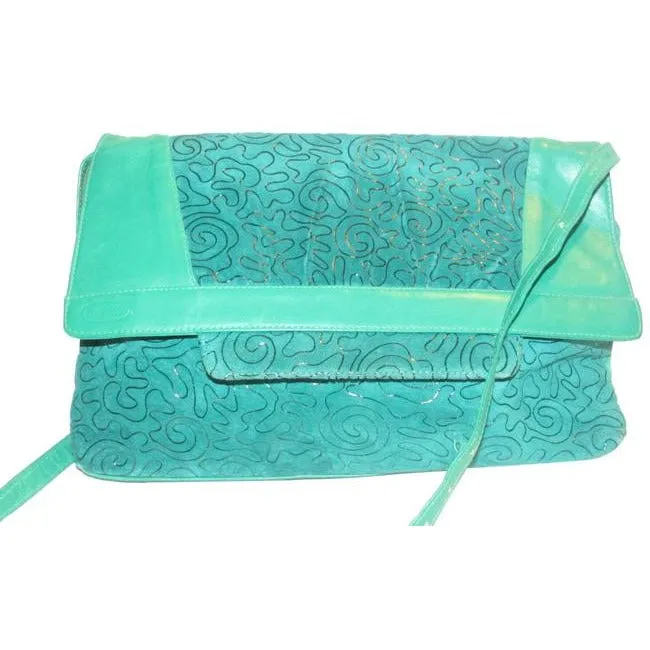 Missoni Shoulder Bag Clutch Xl Abstract Metallic Print Suedeleather Two Way Shoulder Bagclutch Teale
