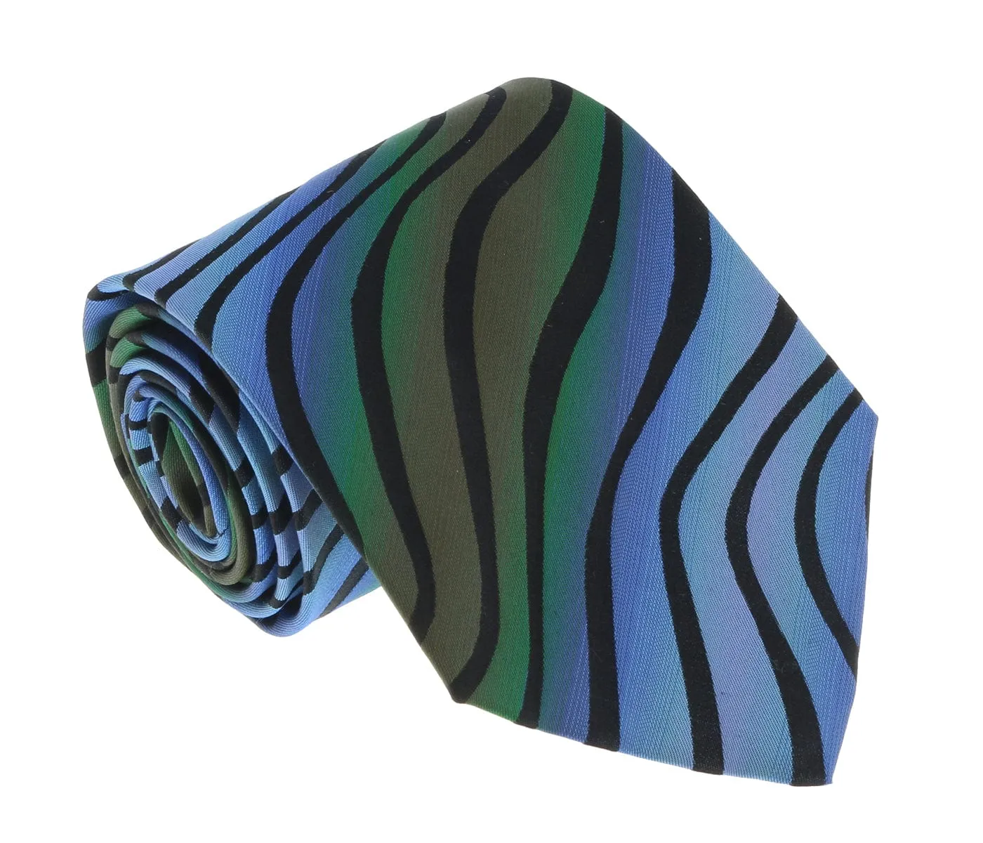 Missoni U0814 Blue/Green Bengal Stripe Pure Silk Tie