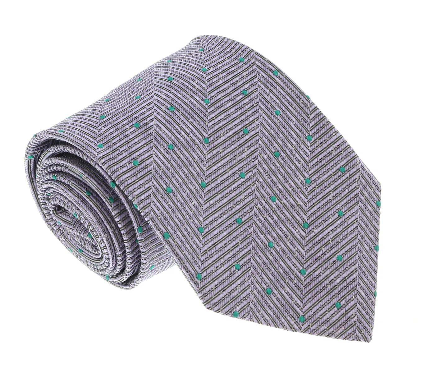 Missoni U4799 Lavender/Green Pin Dot Pure Silk Tie