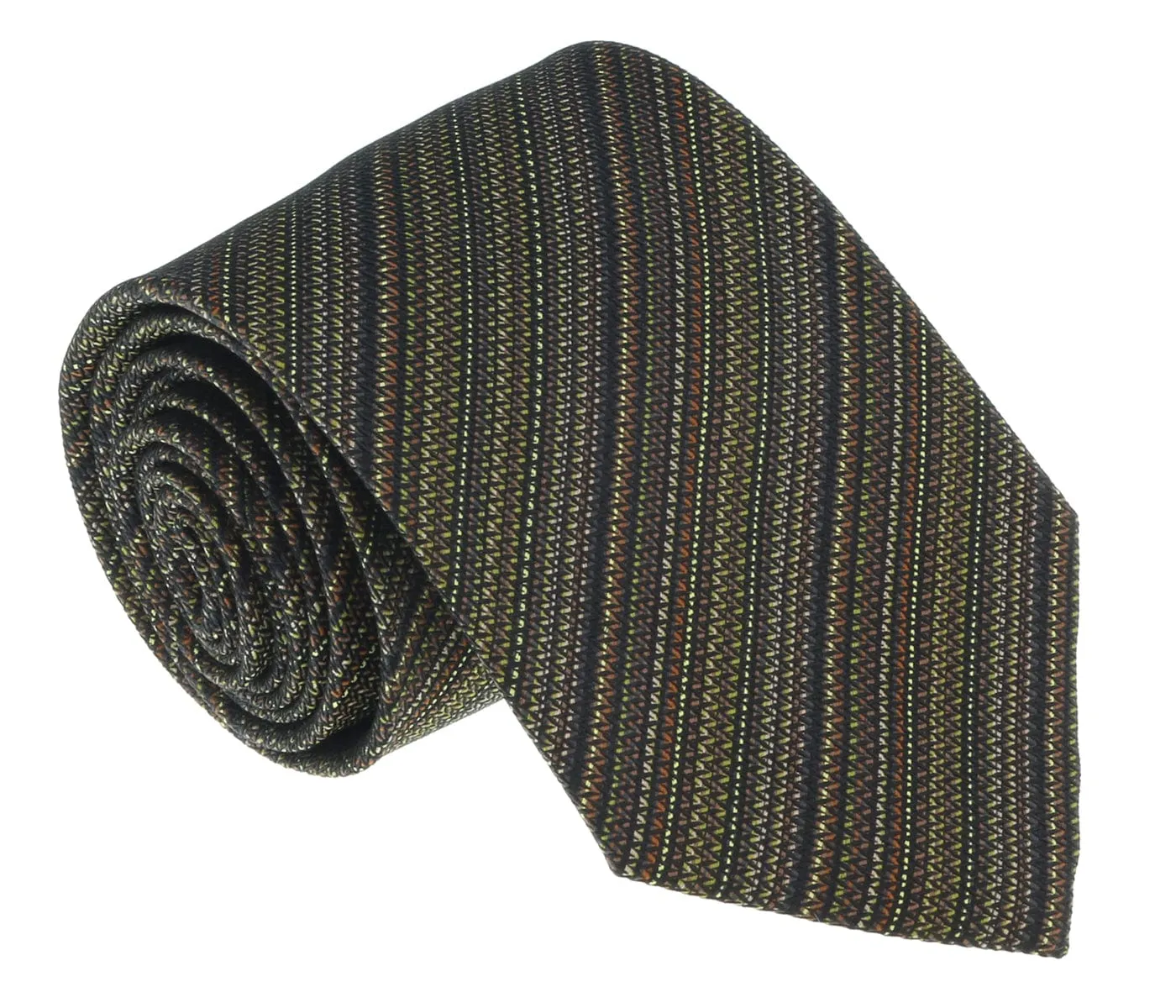 Missoni U5055 Brown/Gold Sharkskin Pure Silk Tie
