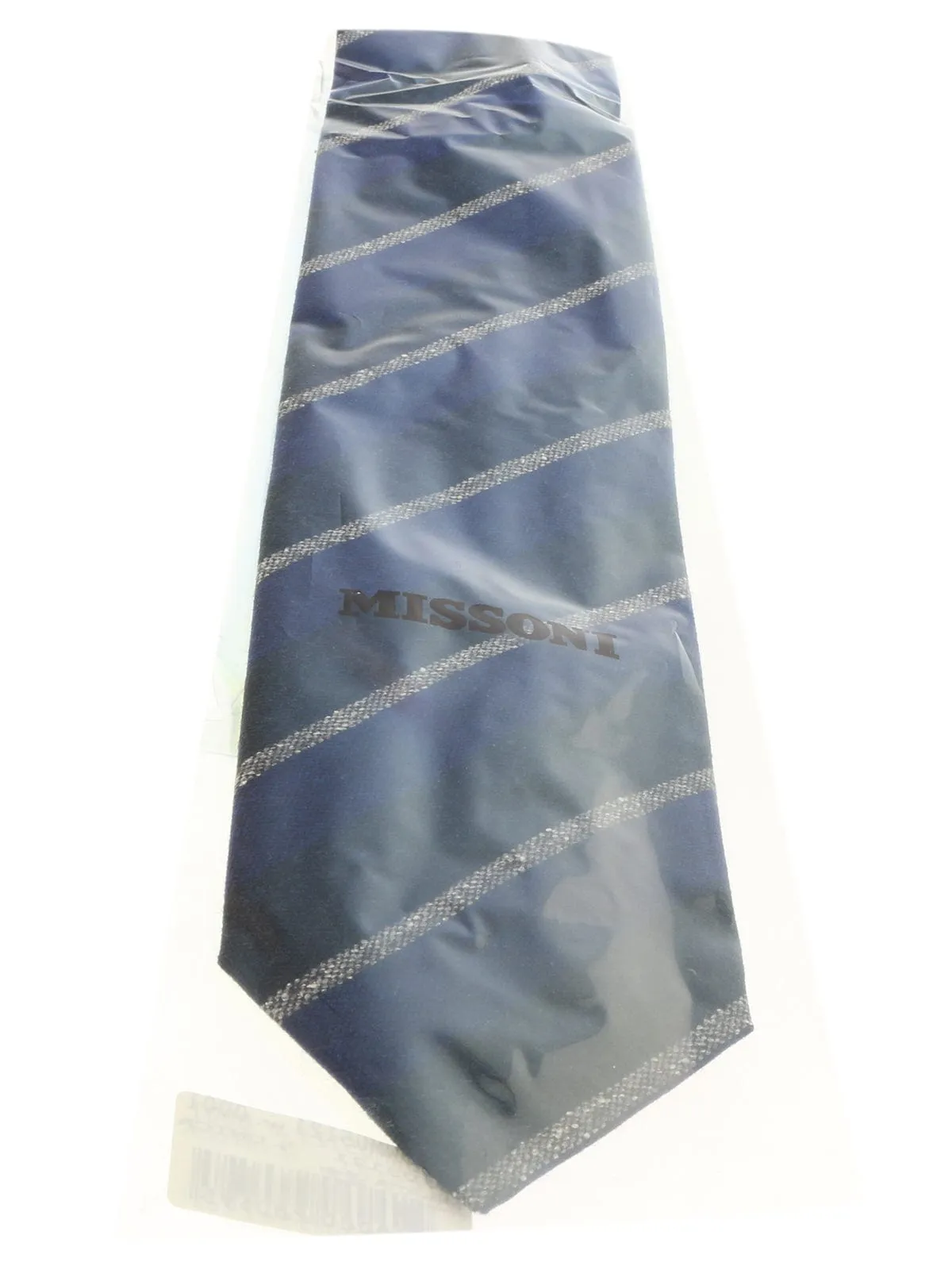 Missoni U5121 Navy/Grey Repp Pure Silk Tie