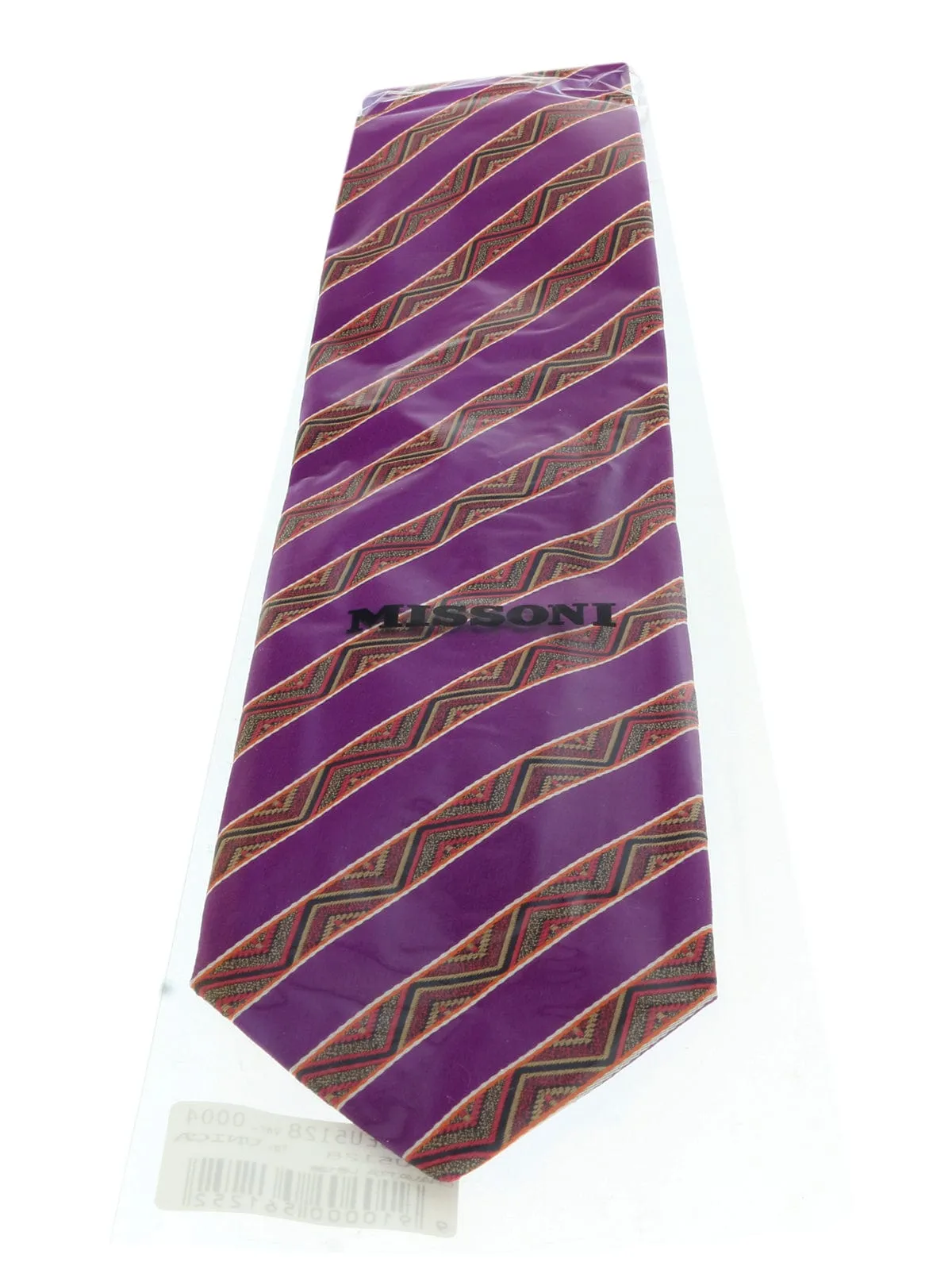 Missoni U5128 Purple Awning Pure Silk Tie