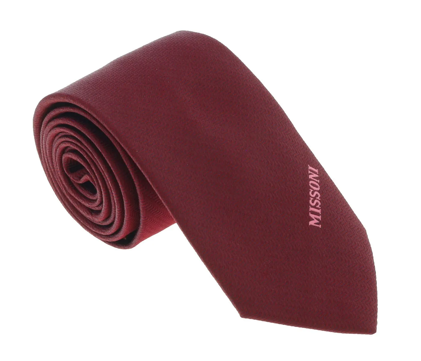 Missoni U5564 Burgundy Chevron Pure Silk Tie