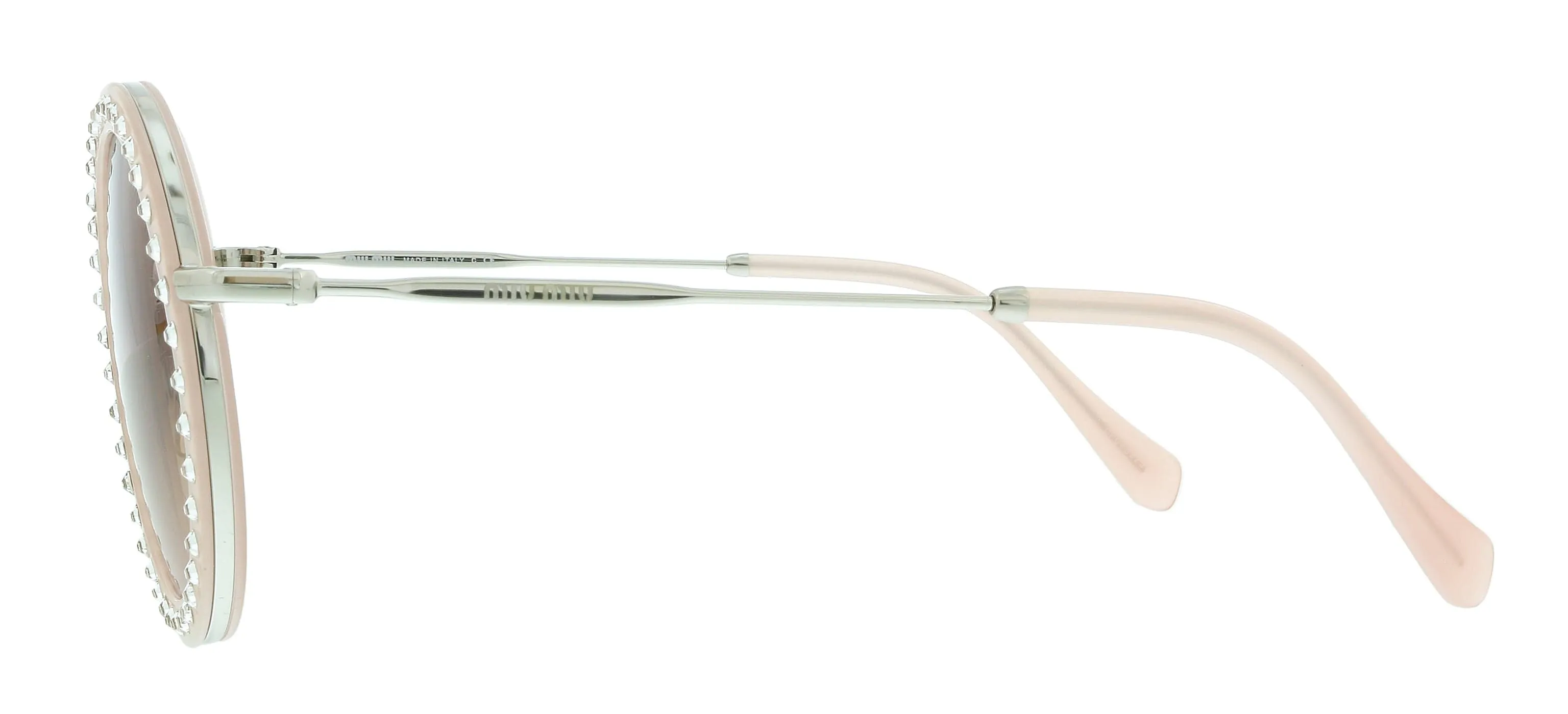 Miu Miu 0MU 59US 1530A5 Core Opal Pink Round Sunglasses