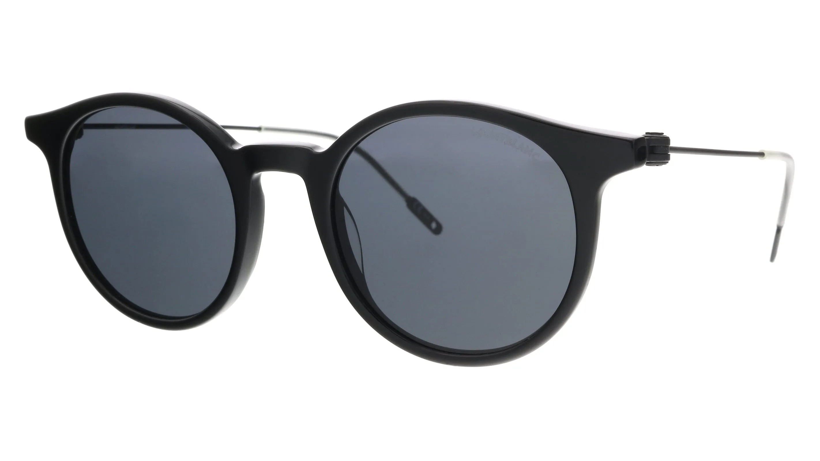 Montblanc MB0004S-001 Black Round Sunglasses