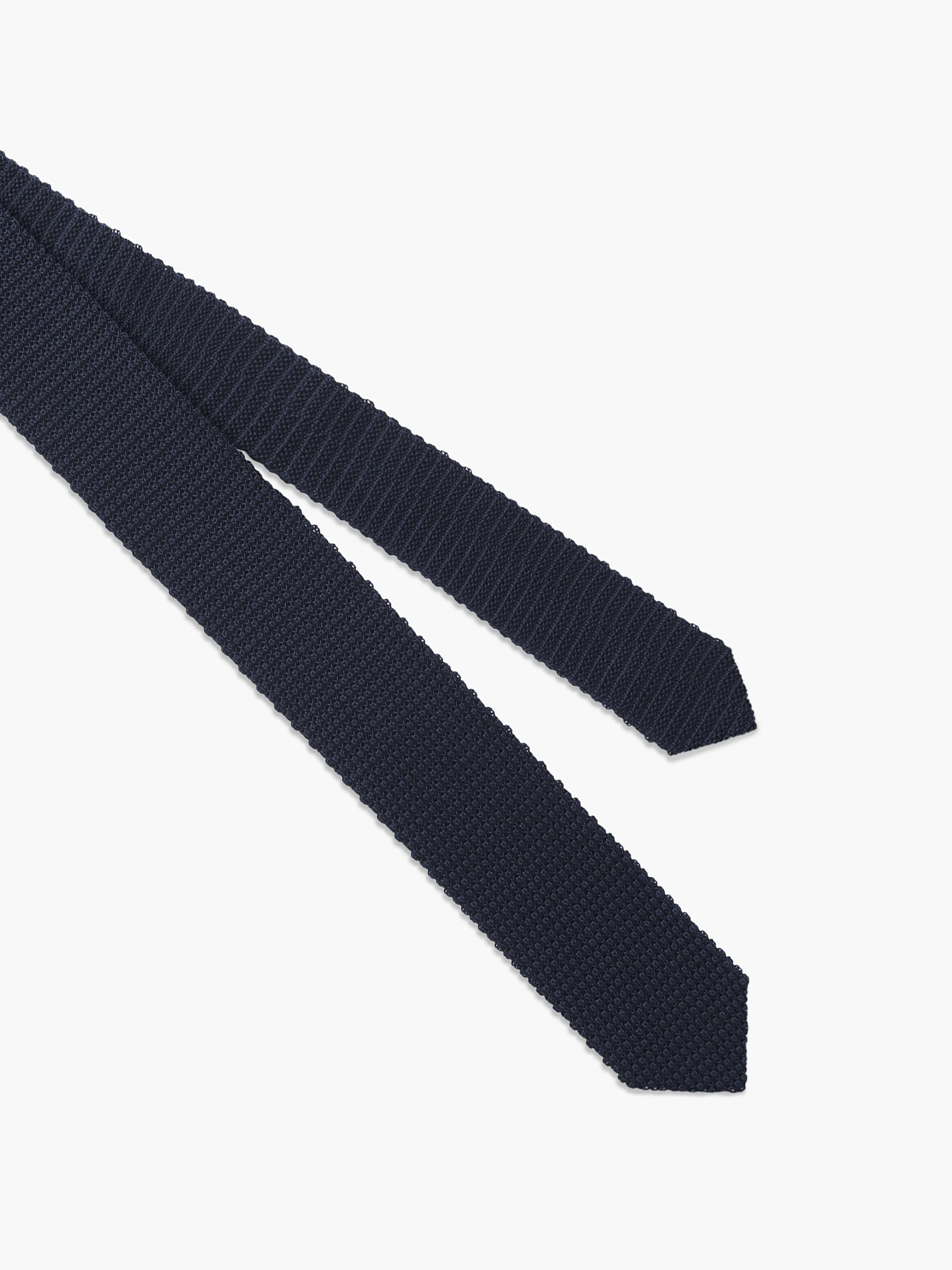 Navy Knitted Silk Tie