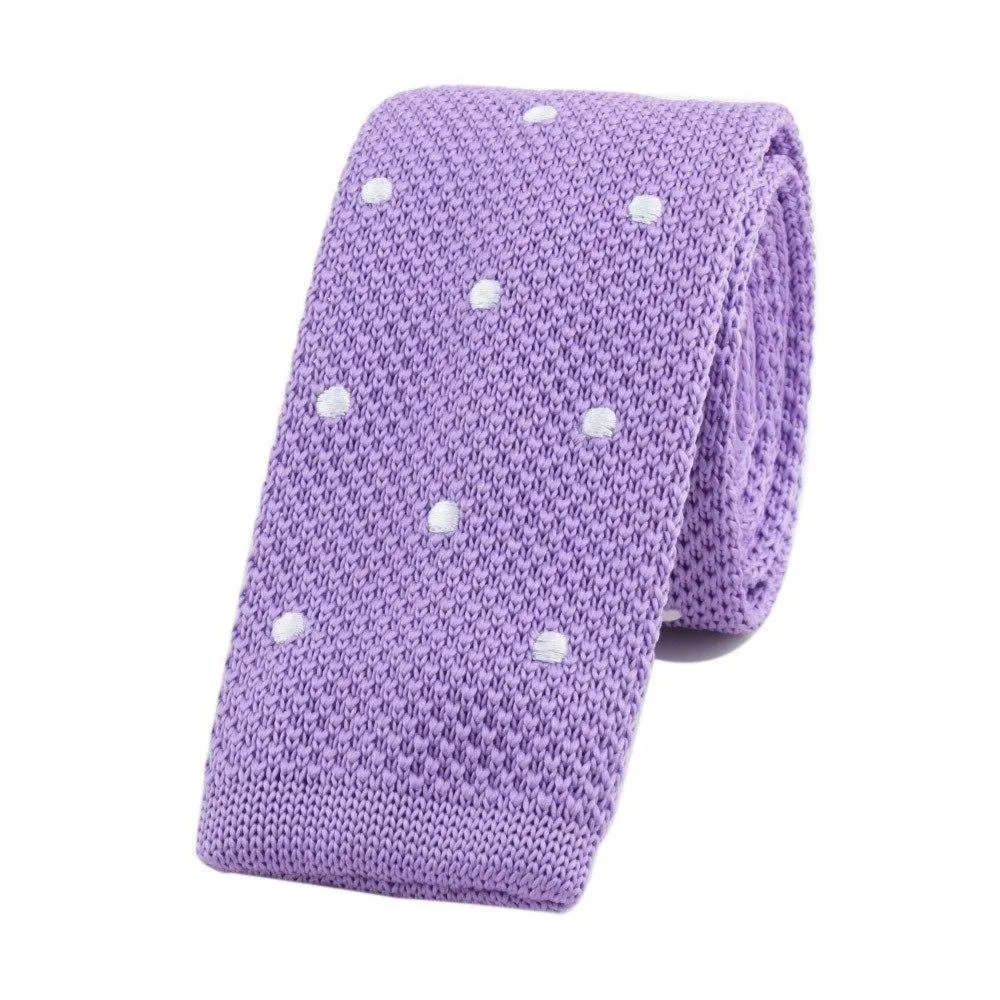 Polka Dot Flat End Knitted Tie