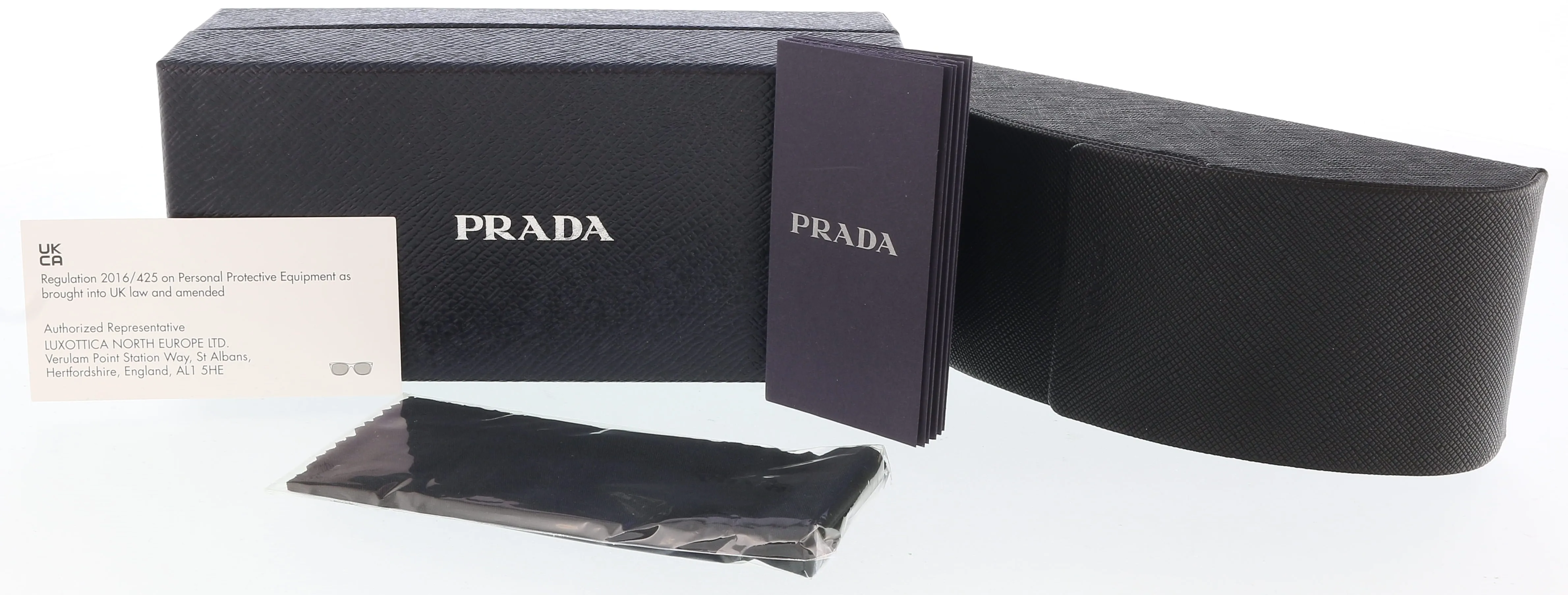 Prada 0PR 56XS M4Y5S049 Round Full Rim Black Silver Sunglasses