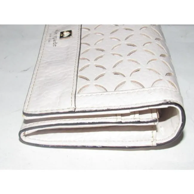 SALE! Kate Spade Pale Pink Leather With A Cut Out Design And Wrist Strap Wallet