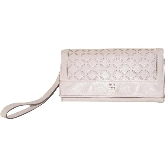 SALE! Kate Spade Pale Pink Leather With A Cut Out Design And Wrist Strap Wallet