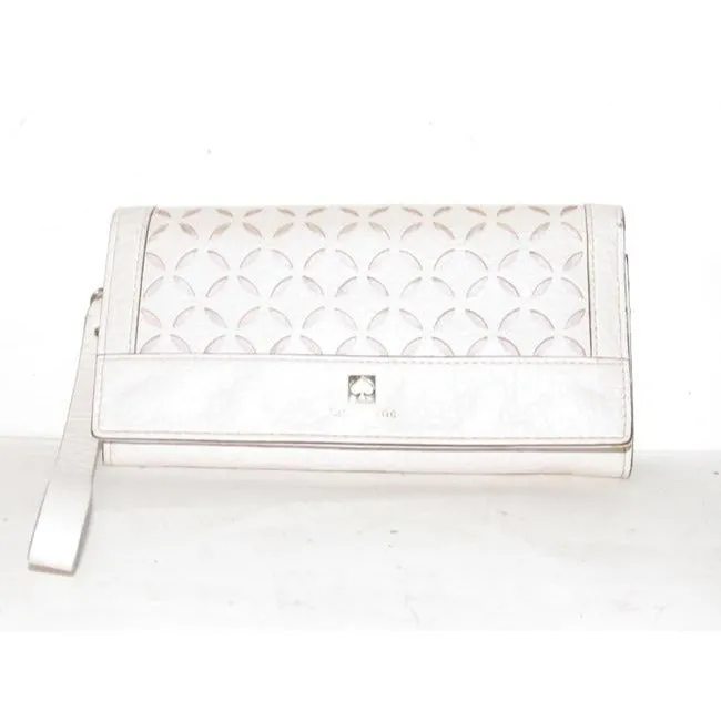 SALE! Kate Spade Pale Pink Leather With A Cut Out Design And Wrist Strap Wallet