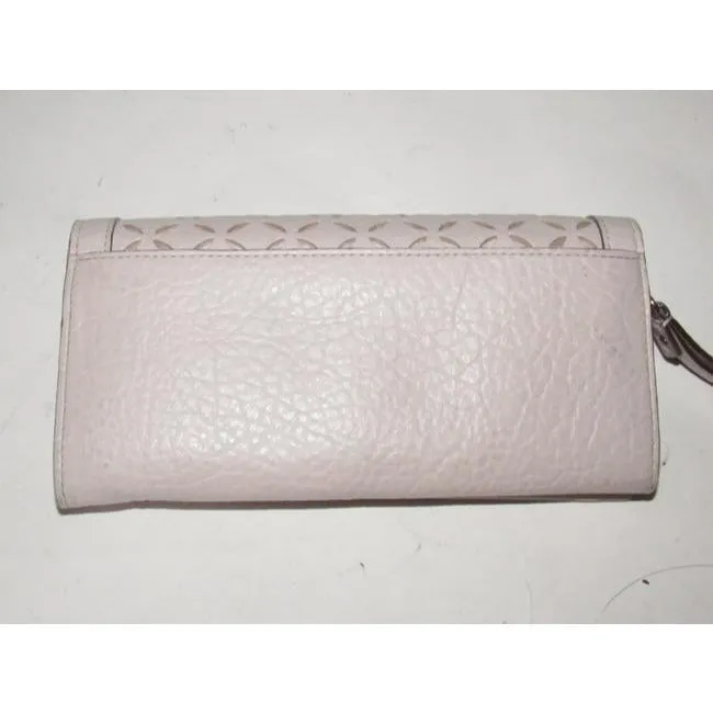 SALE! Kate Spade Pale Pink Leather With A Cut Out Design And Wrist Strap Wallet