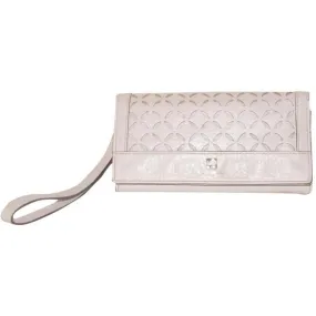 SALE! Kate Spade Pale Pink Leather With A Cut Out Design And Wrist Strap Wallet
