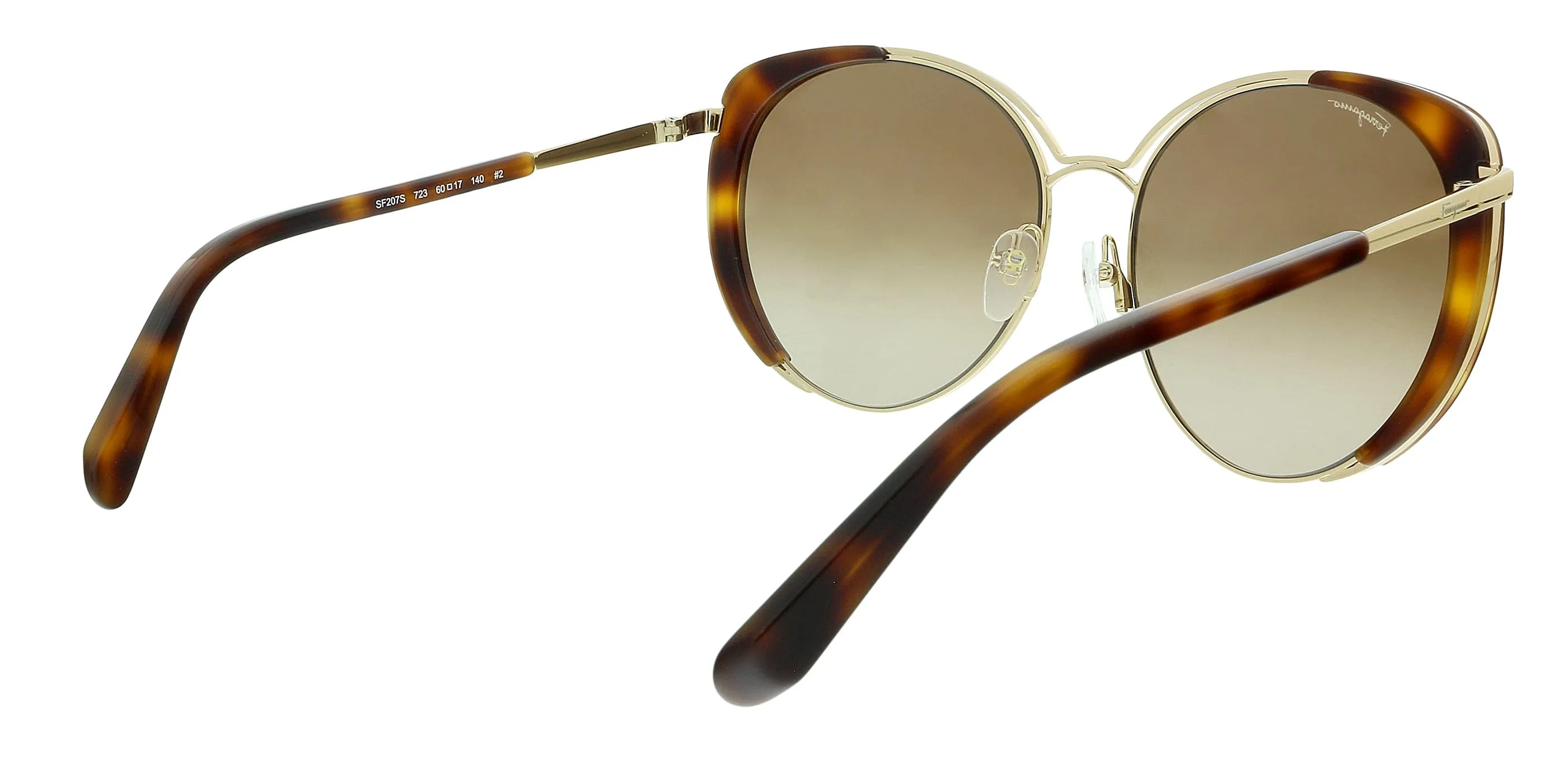 Salvatore Ferragamo SF207S 723 Gold/Tortoise Round Sunglasses