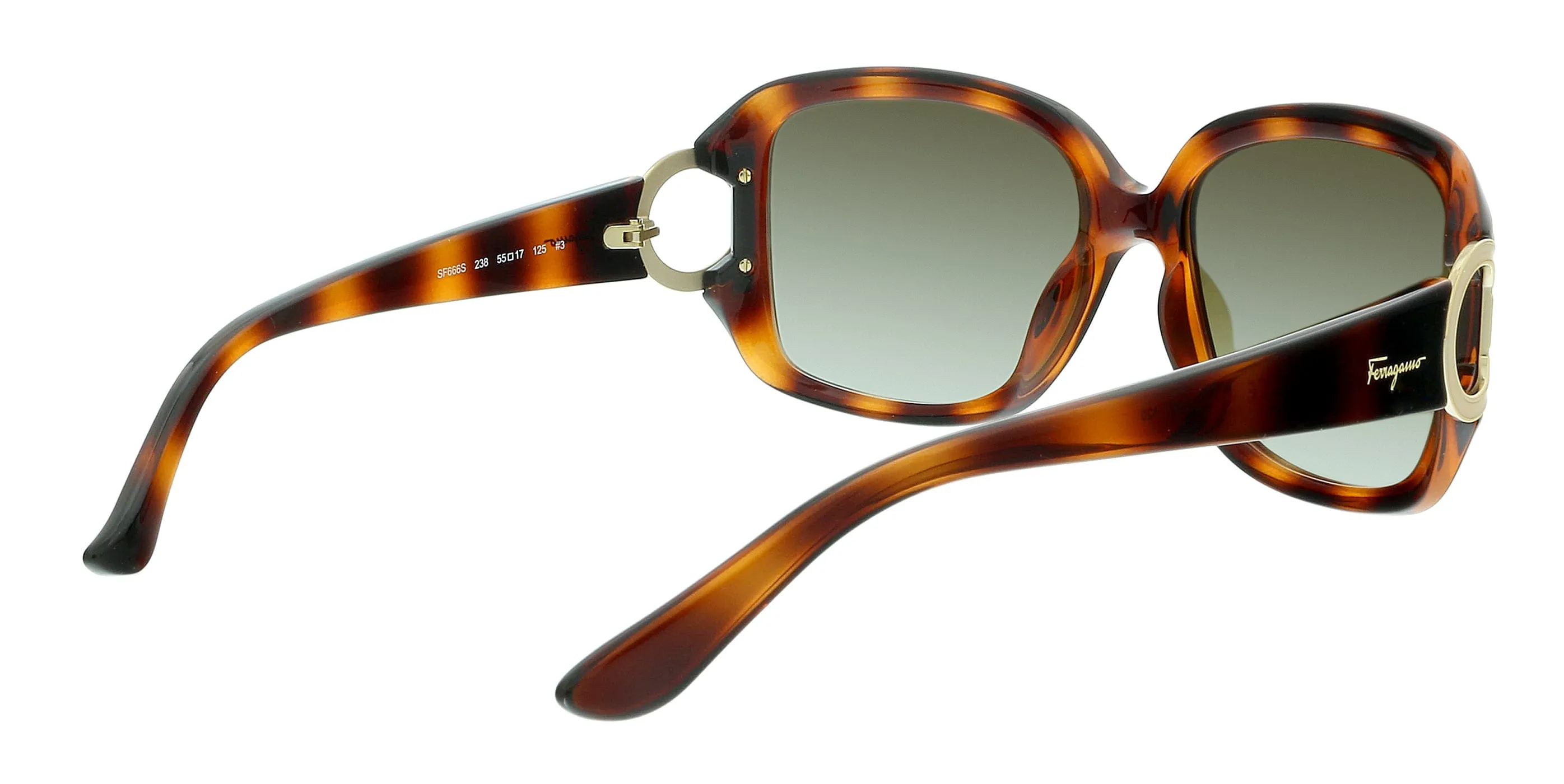 Salvatore Ferragamo SF666S 238 Dark Tortoise Rectangle Sunglasses