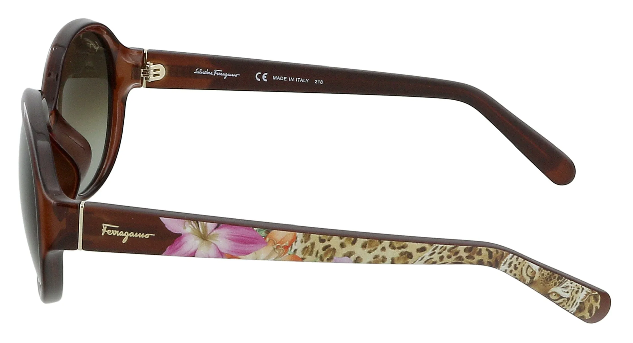 Salvatore Ferragamo SF872SA 210 Brown  Oval Sunglasses