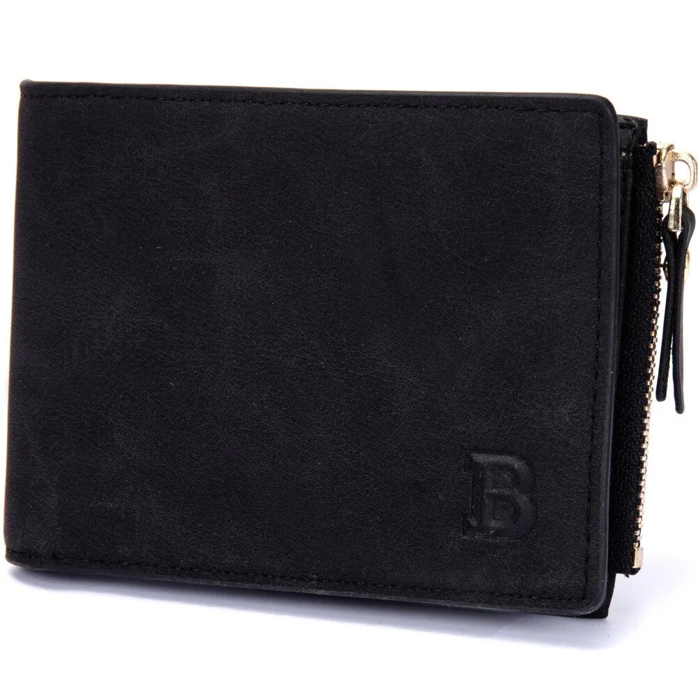 Vitage Zipper Men Wallets Leather Wallet Money Bag Credit Card Holders Dollar Bill Wallet Clutch Purse for Boy Use Short Wallets